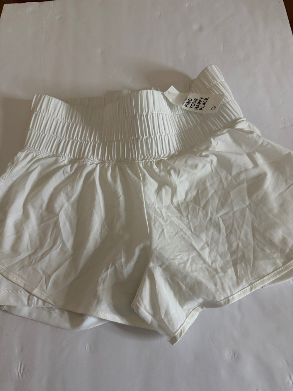 Gilly Hicks White High-Waist Elastic Waistband Women’s Shorts